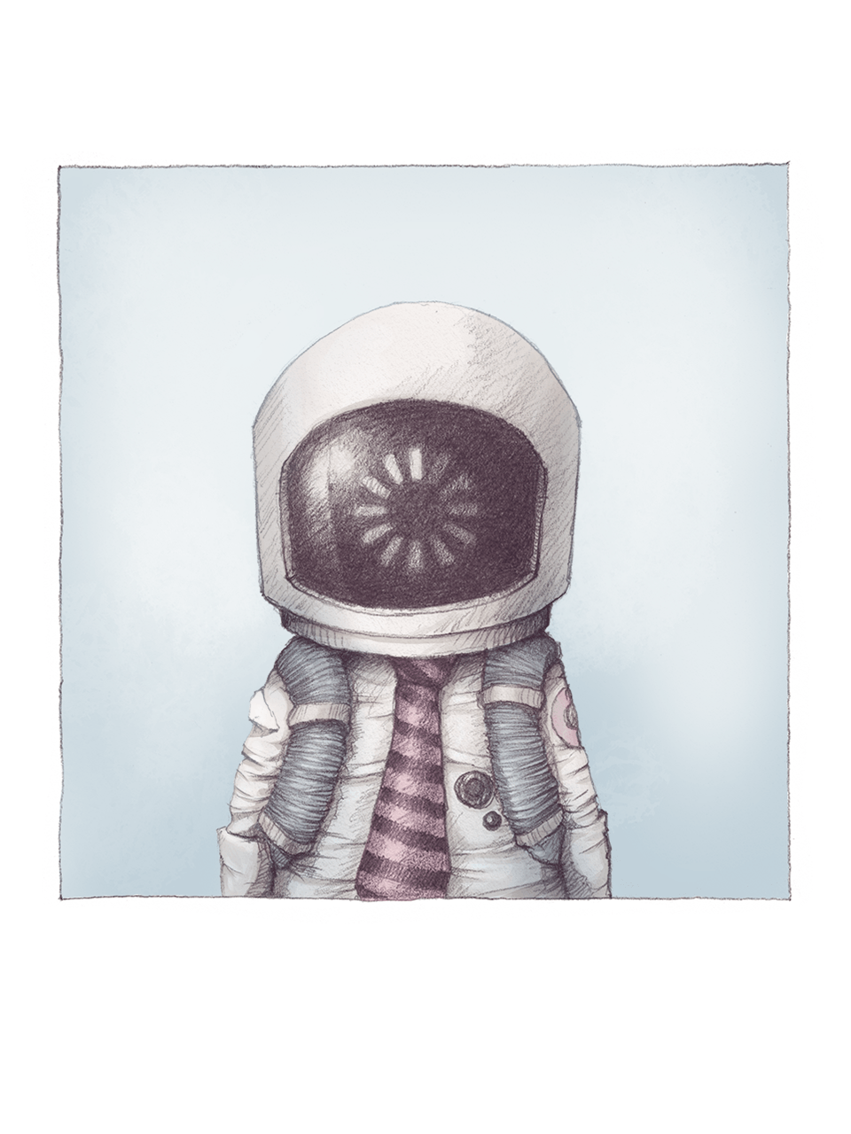 Loading..., dibujo en grafito sobre papel, por Kike Riesco